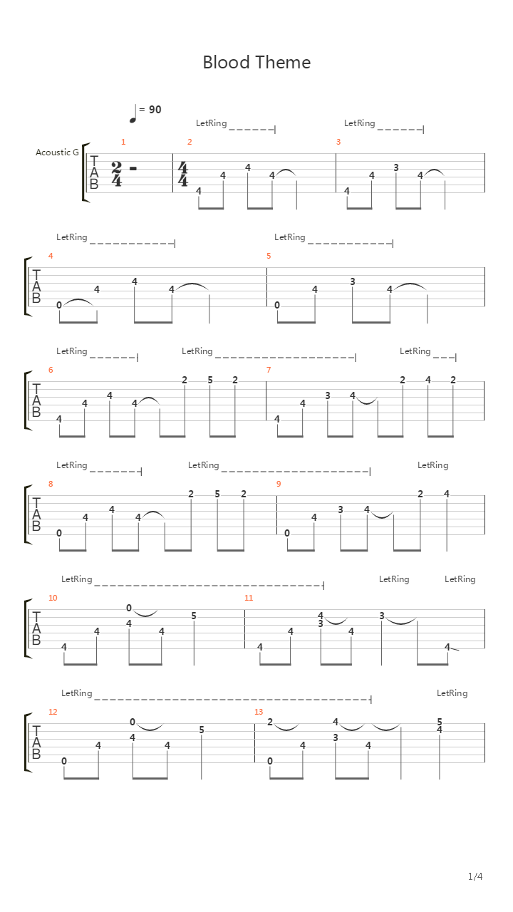 Blood Theme吉他谱