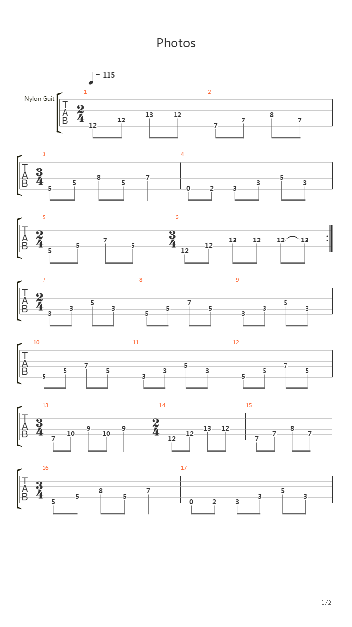 Photos吉他谱