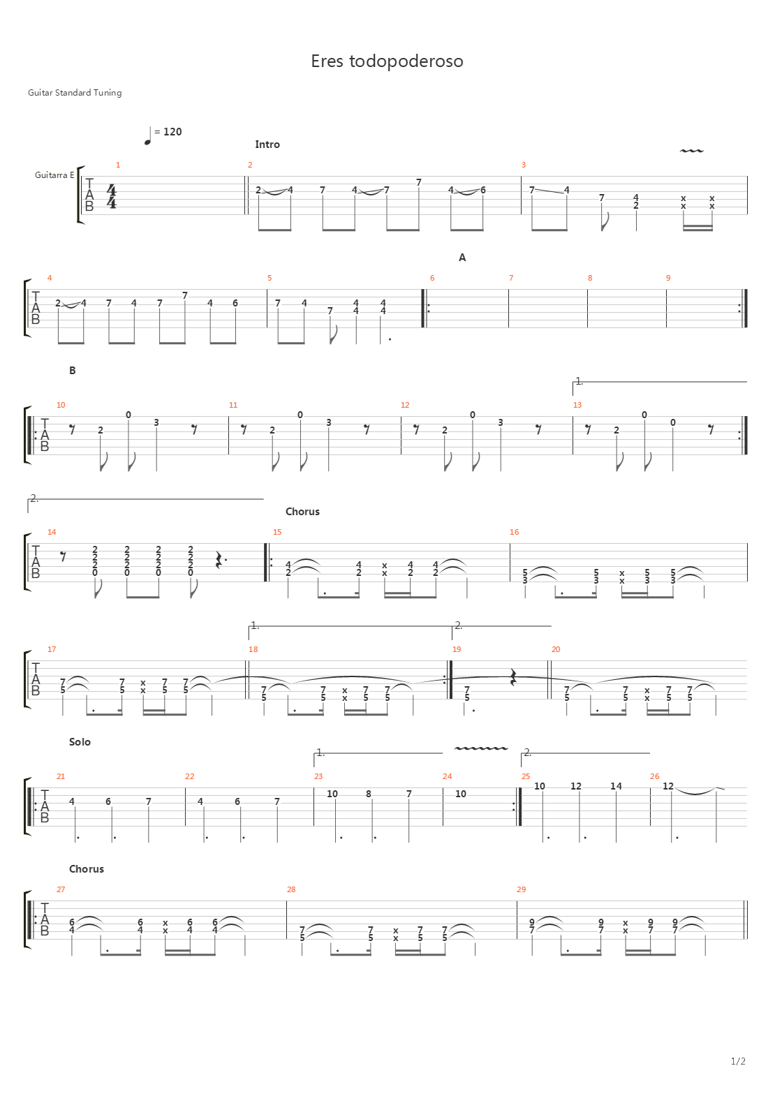 Eres Todopoderoso吉他谱