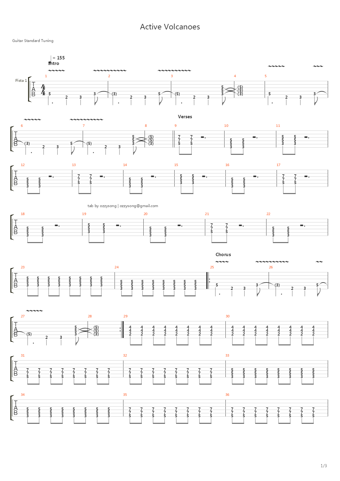 Active Volcanoes吉他谱