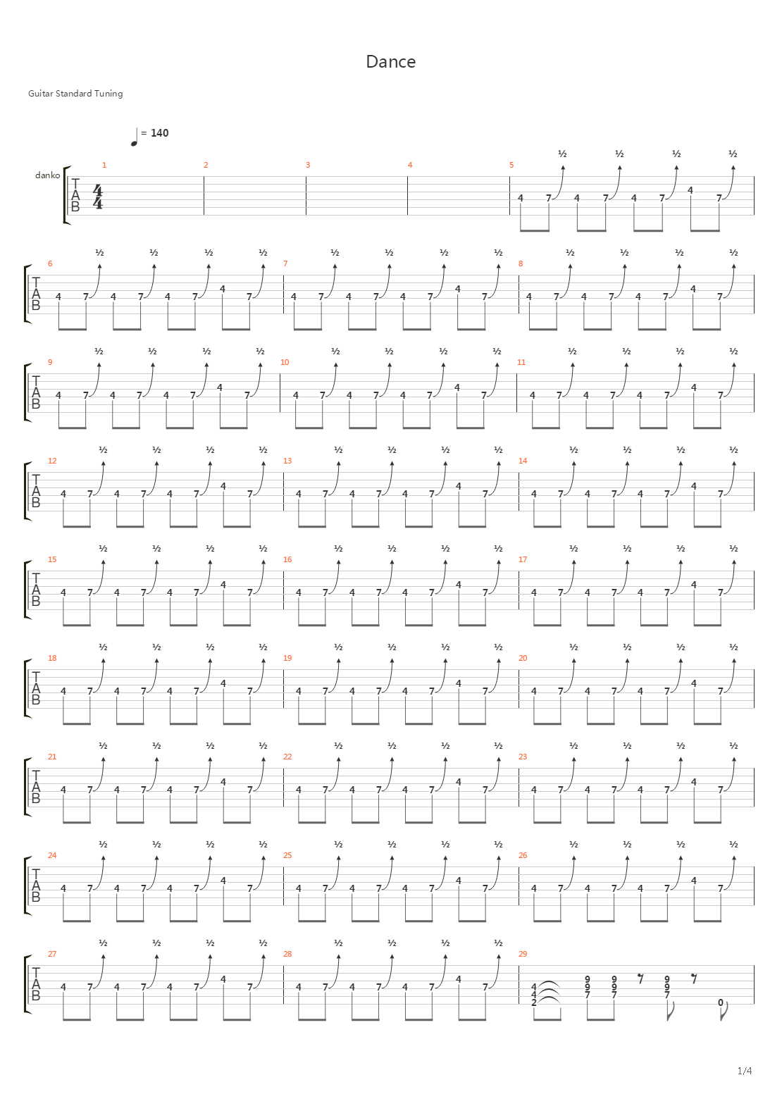 Dance吉他谱