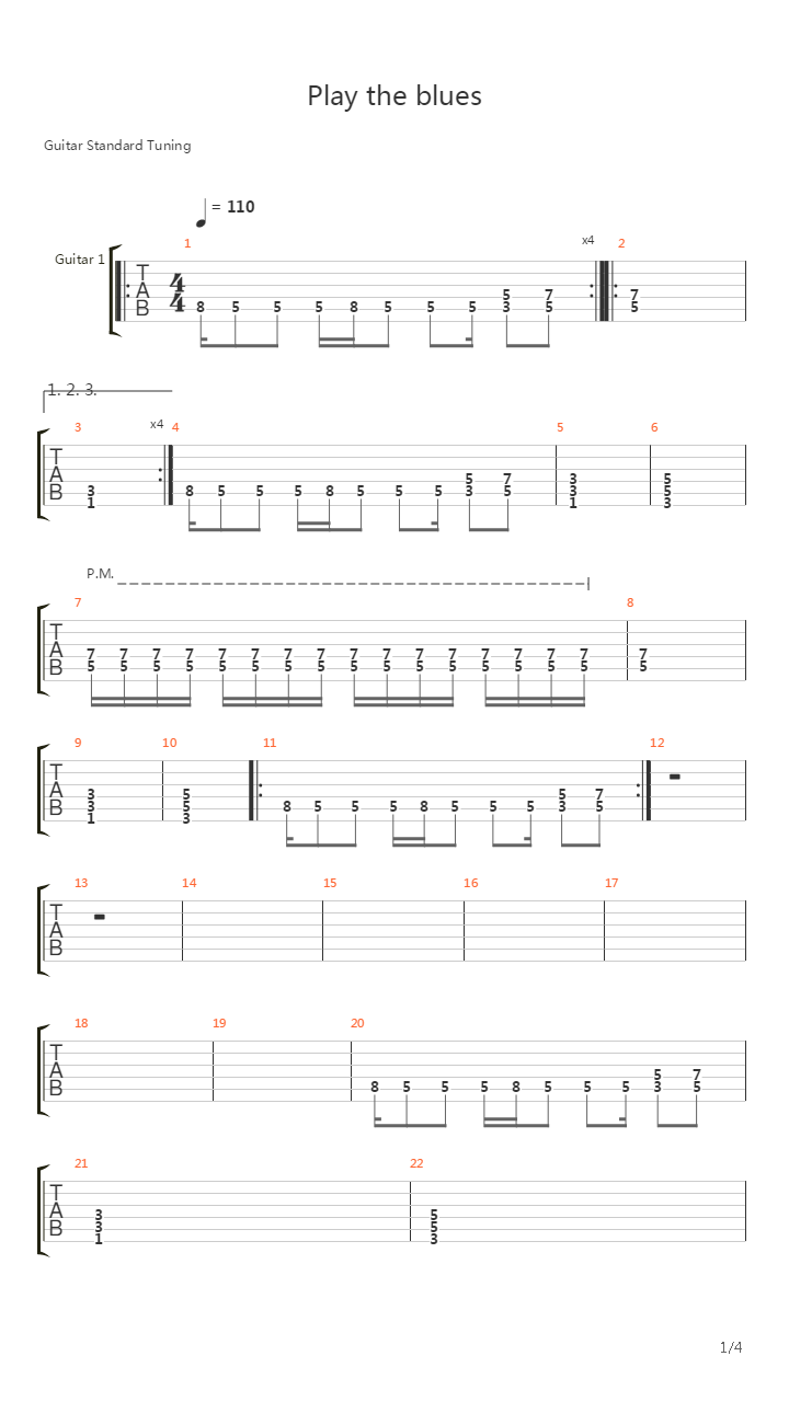 Play The Blues吉他谱