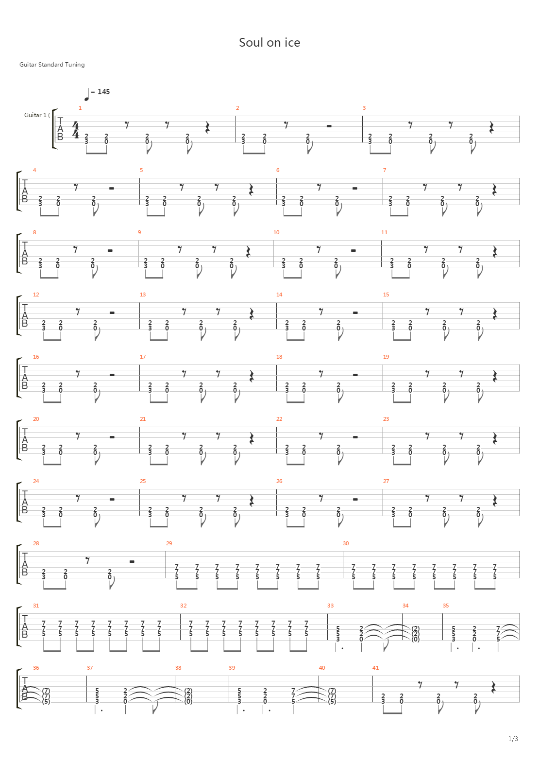 Soul On Ice吉他谱