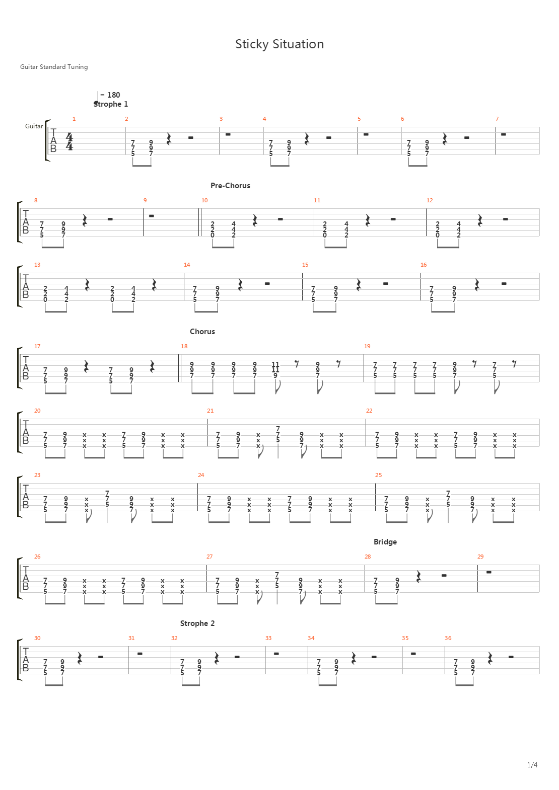 Sticky Situation吉他谱