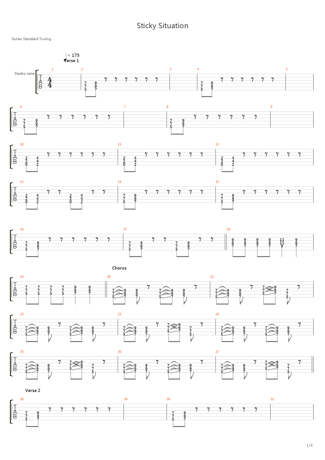 Sticky Situation吉他谱