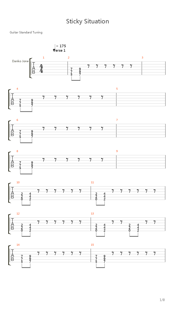 Sticky Situation吉他谱