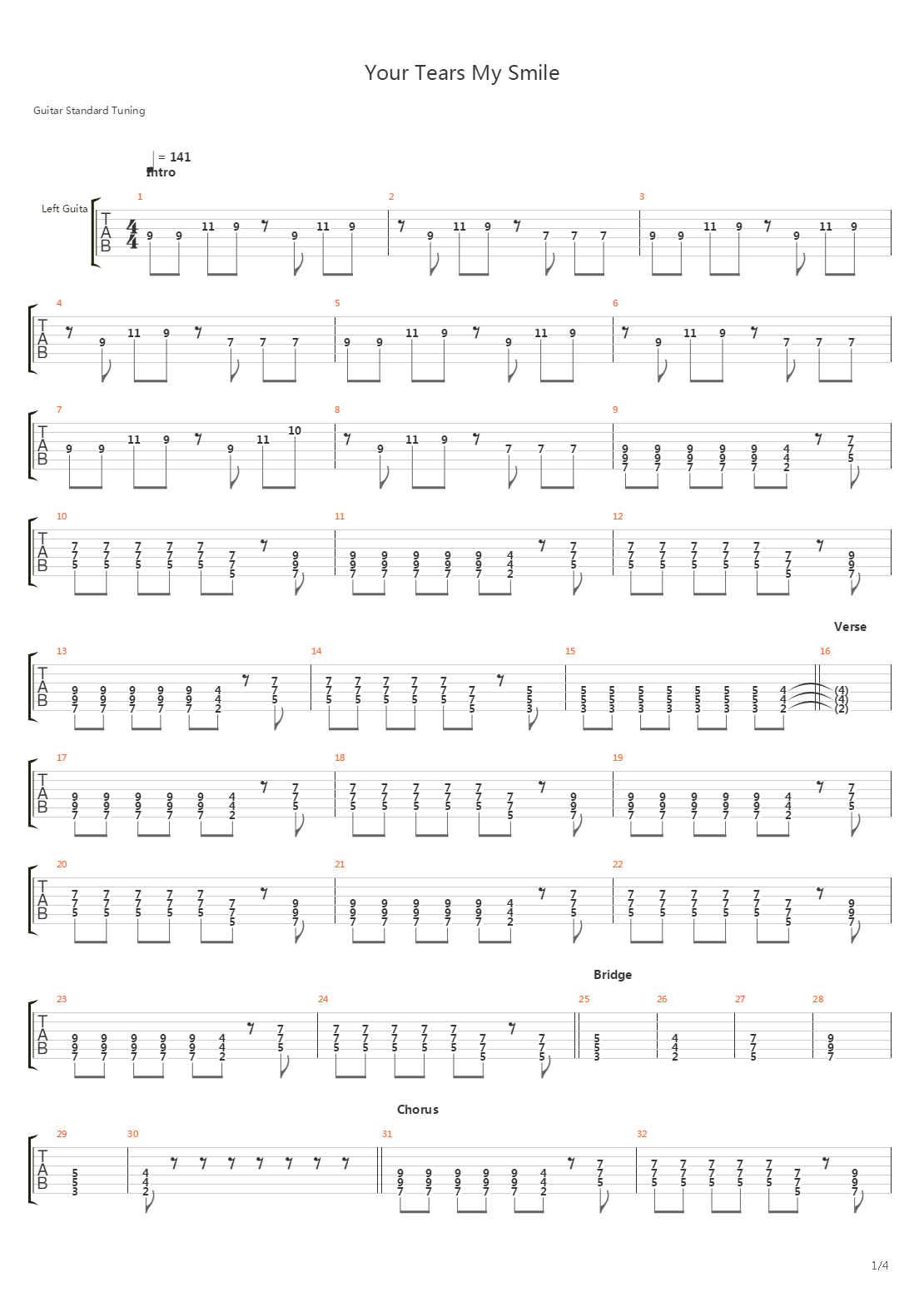 Your Tears My Smile吉他谱