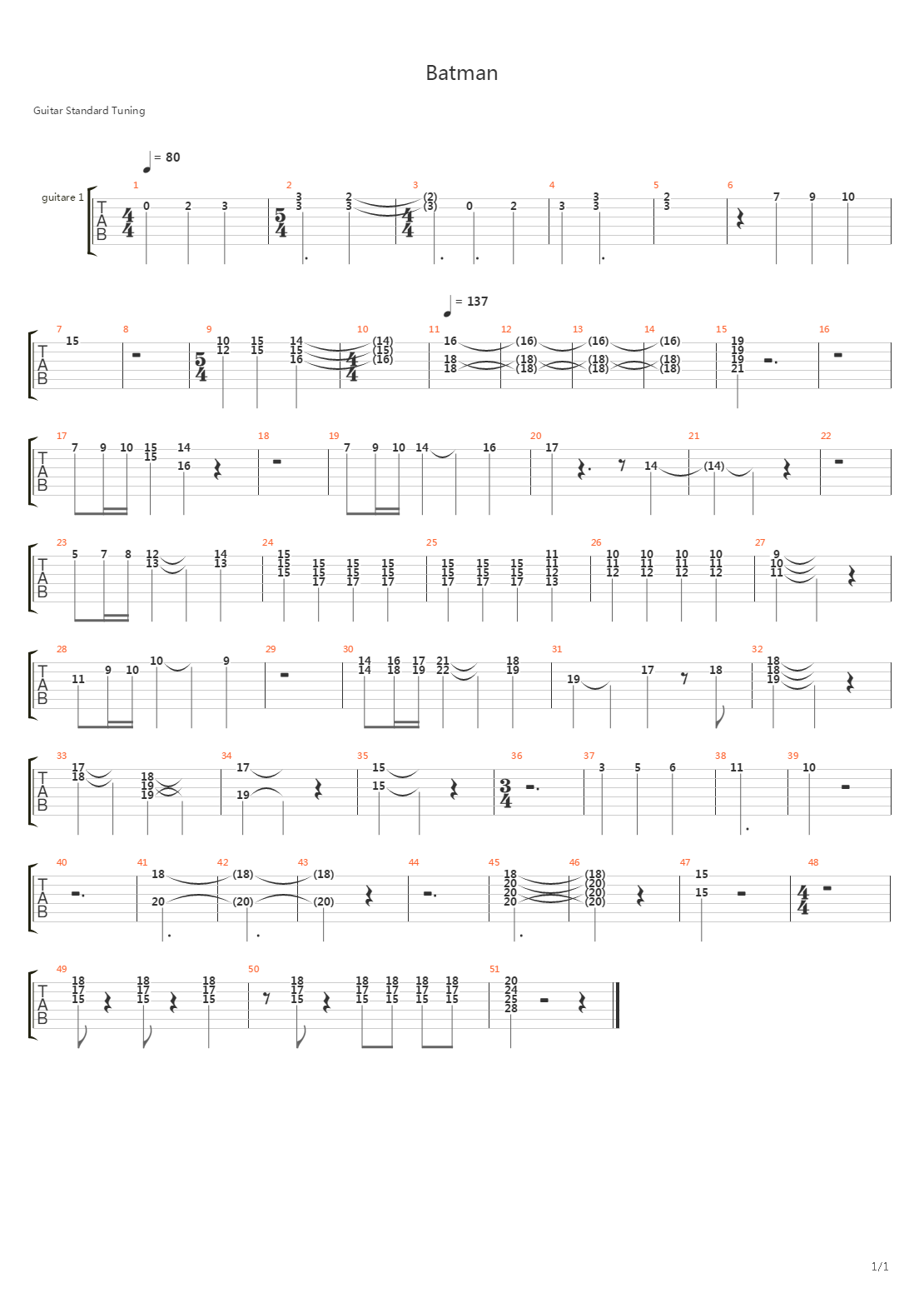 Batman吉他谱