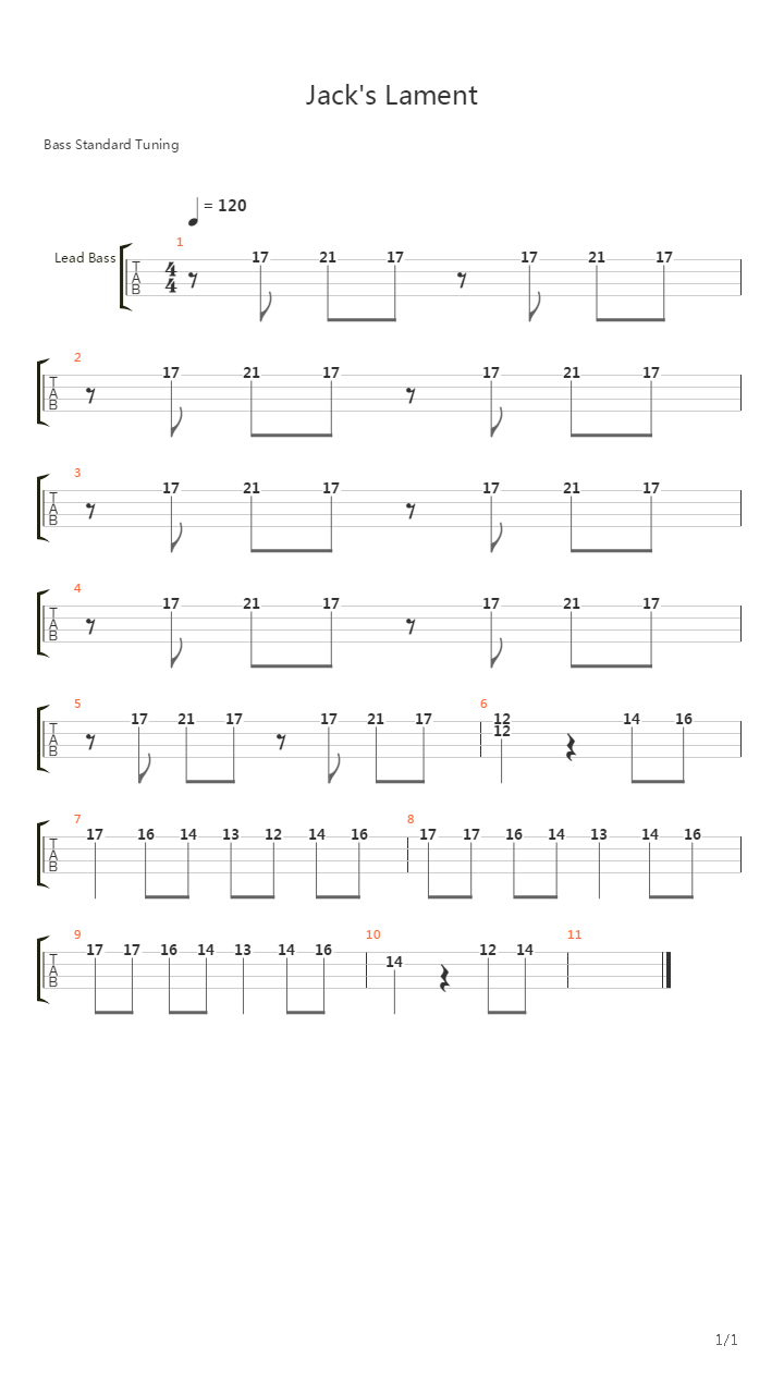Jacks Lament吉他谱