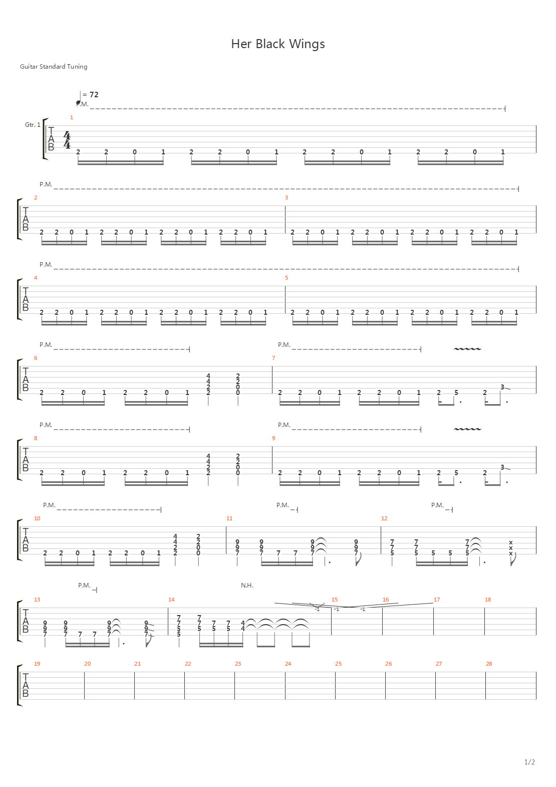 Her Black Wings吉他谱