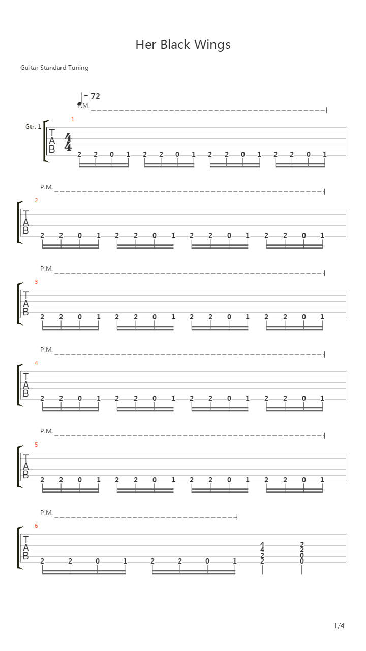 Her Black Wings吉他谱
