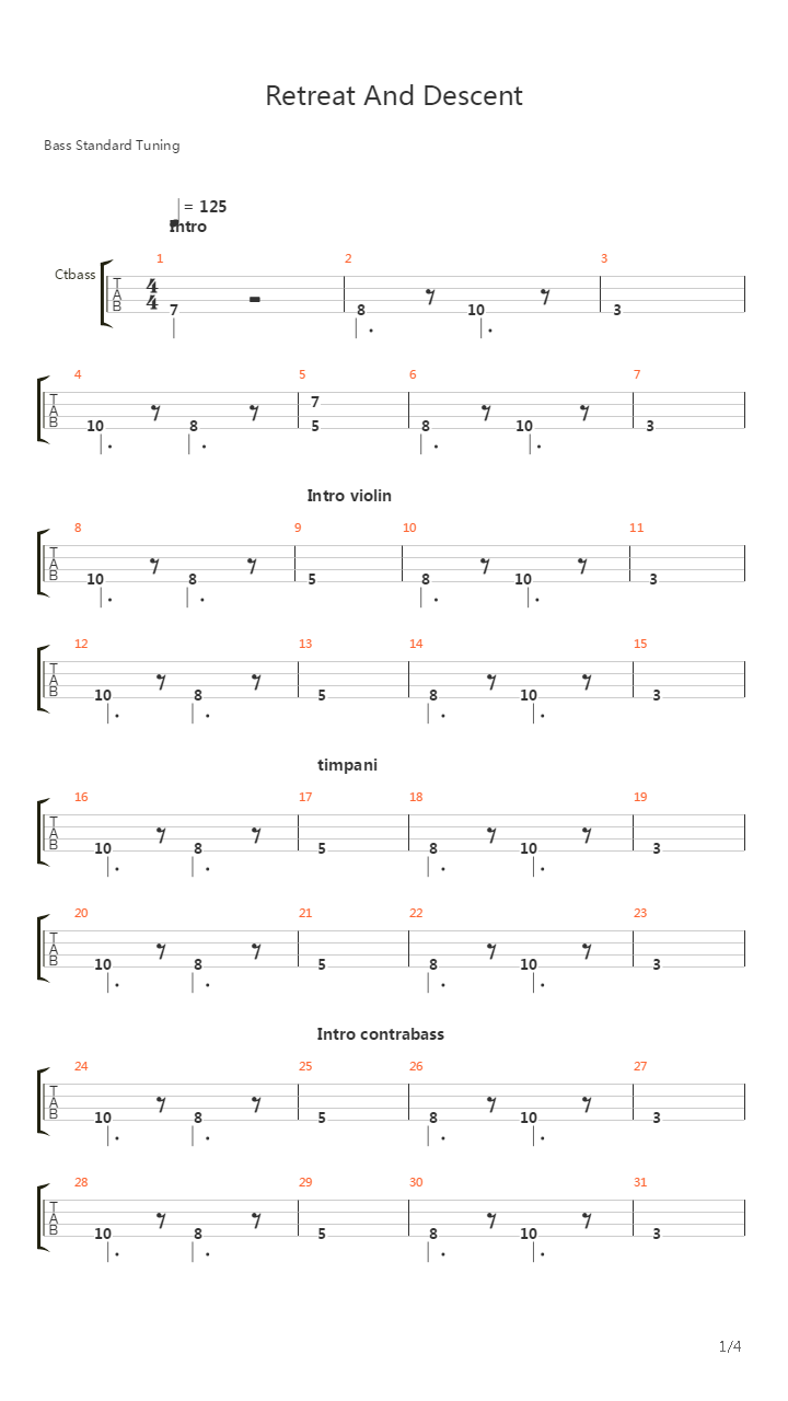 Retreat And Descent吉他谱