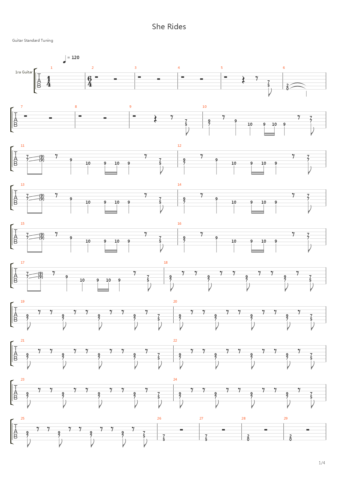 She Rides吉他谱