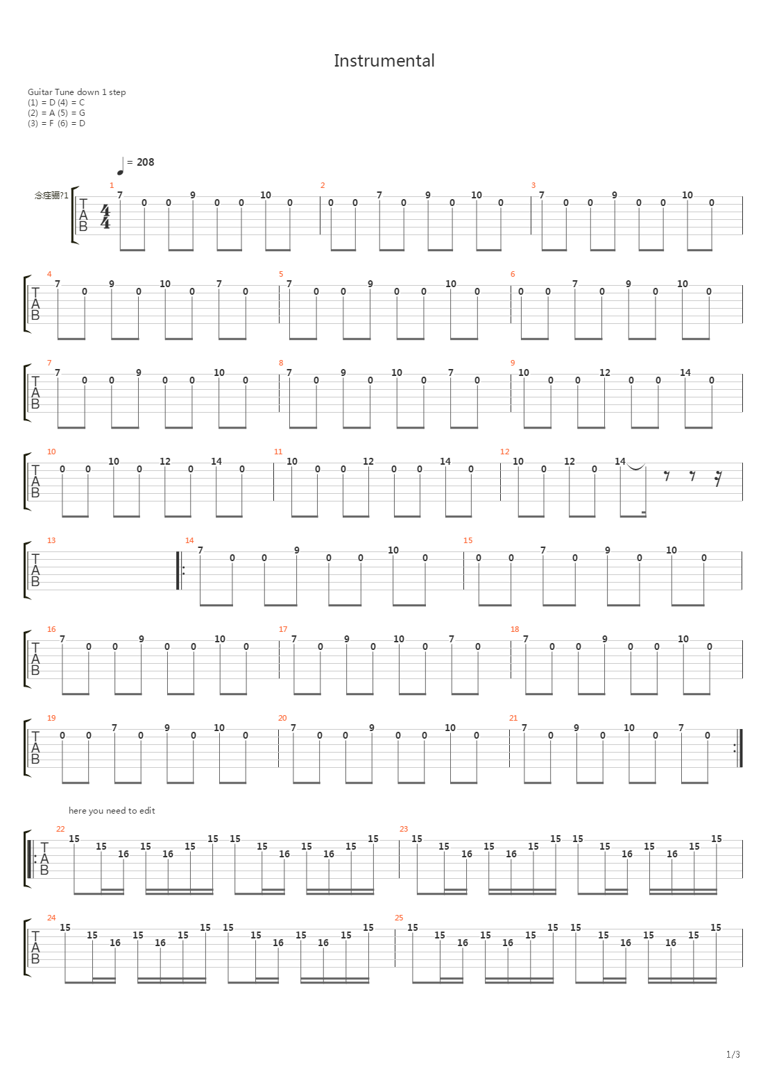 Instrumental吉他谱