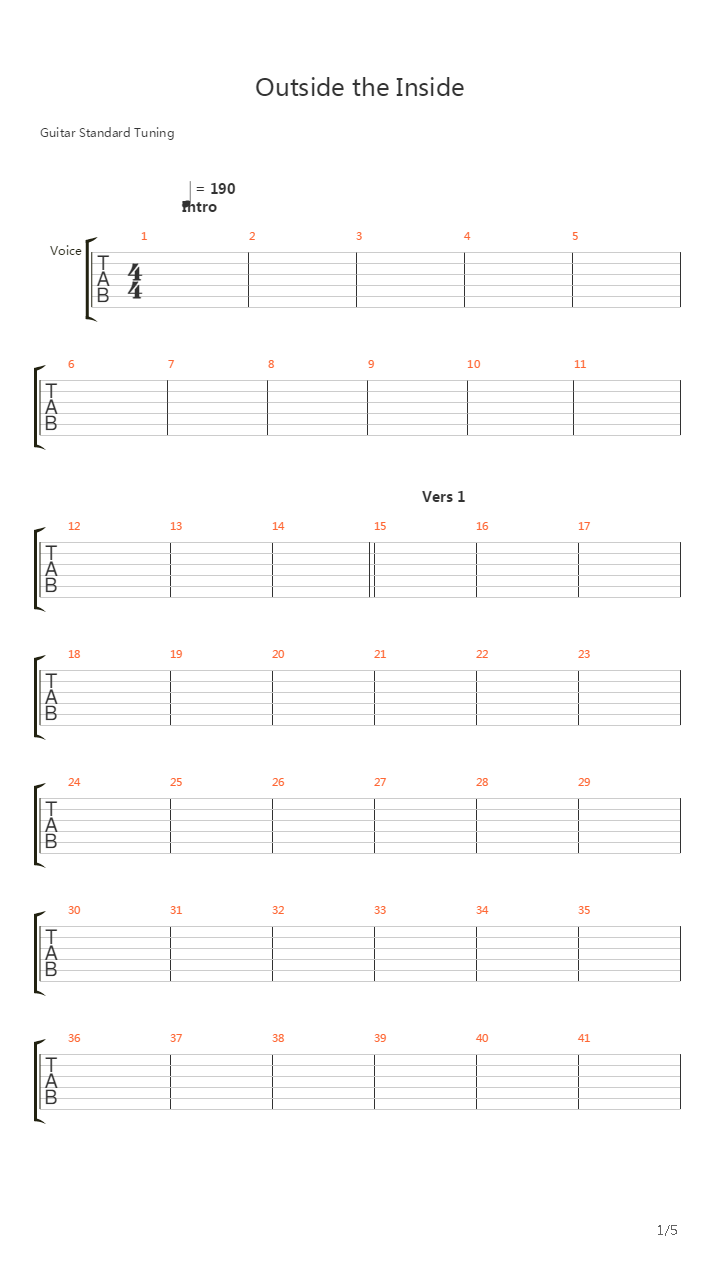 Outside The Inside吉他谱