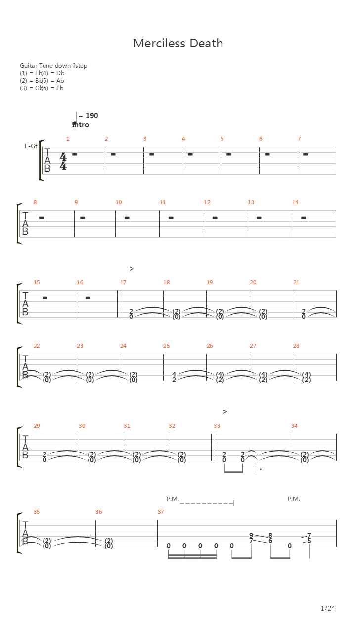 Merciless Death吉他谱