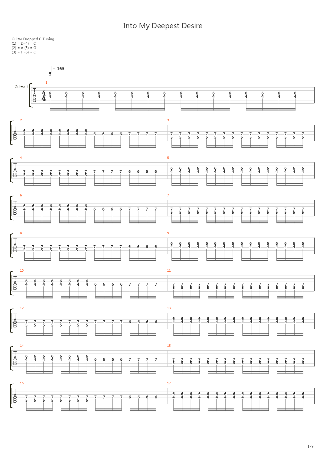 Into My Deepest Desire吉他谱