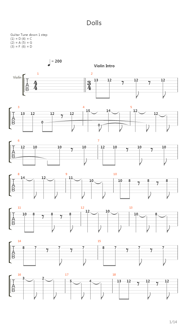 Dolls吉他谱