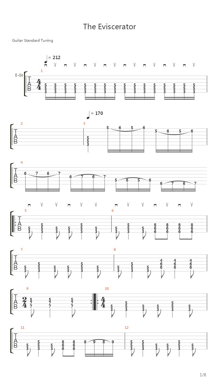 The Eviscerator吉他谱