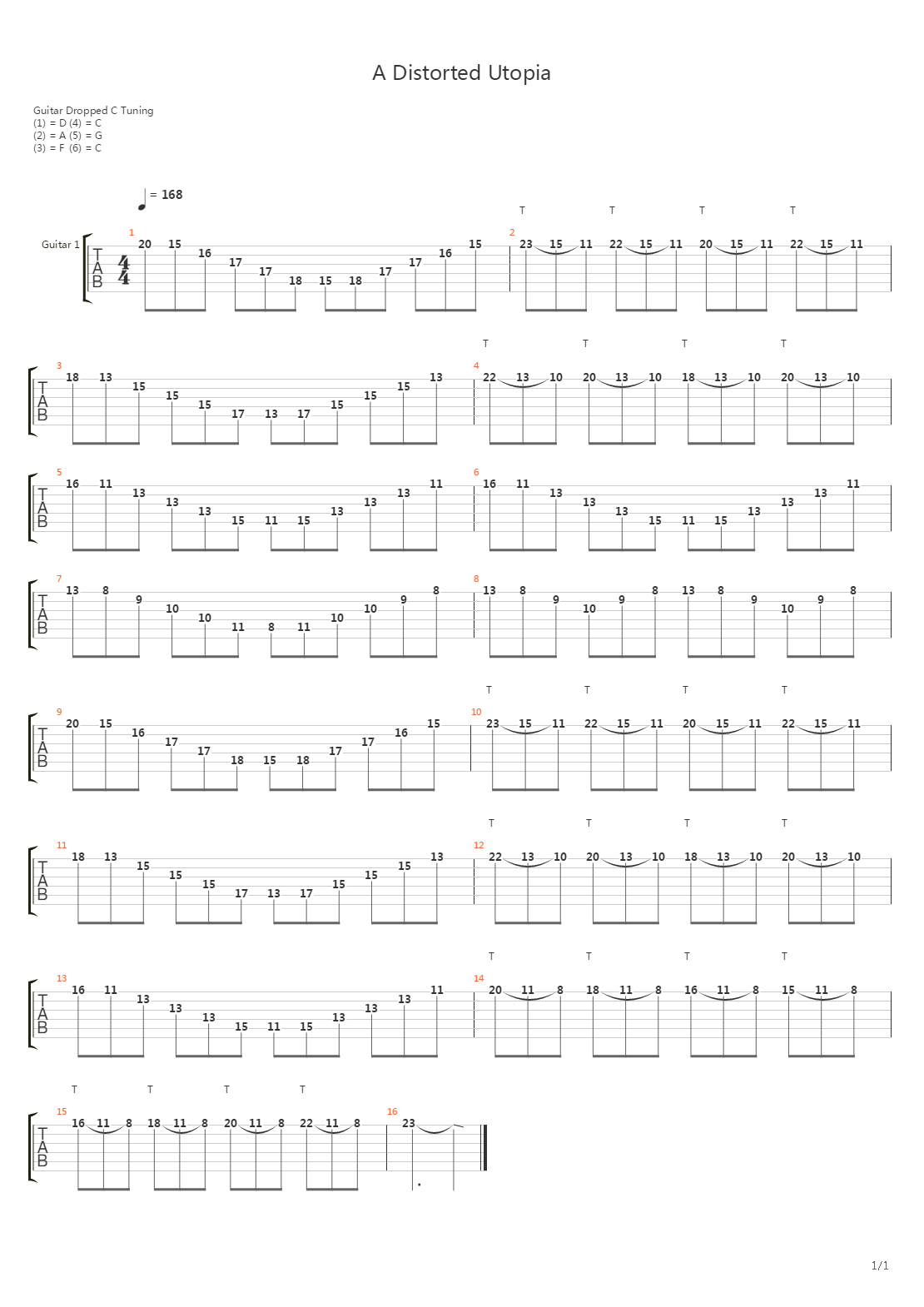 A Distorted Utopia吉他谱