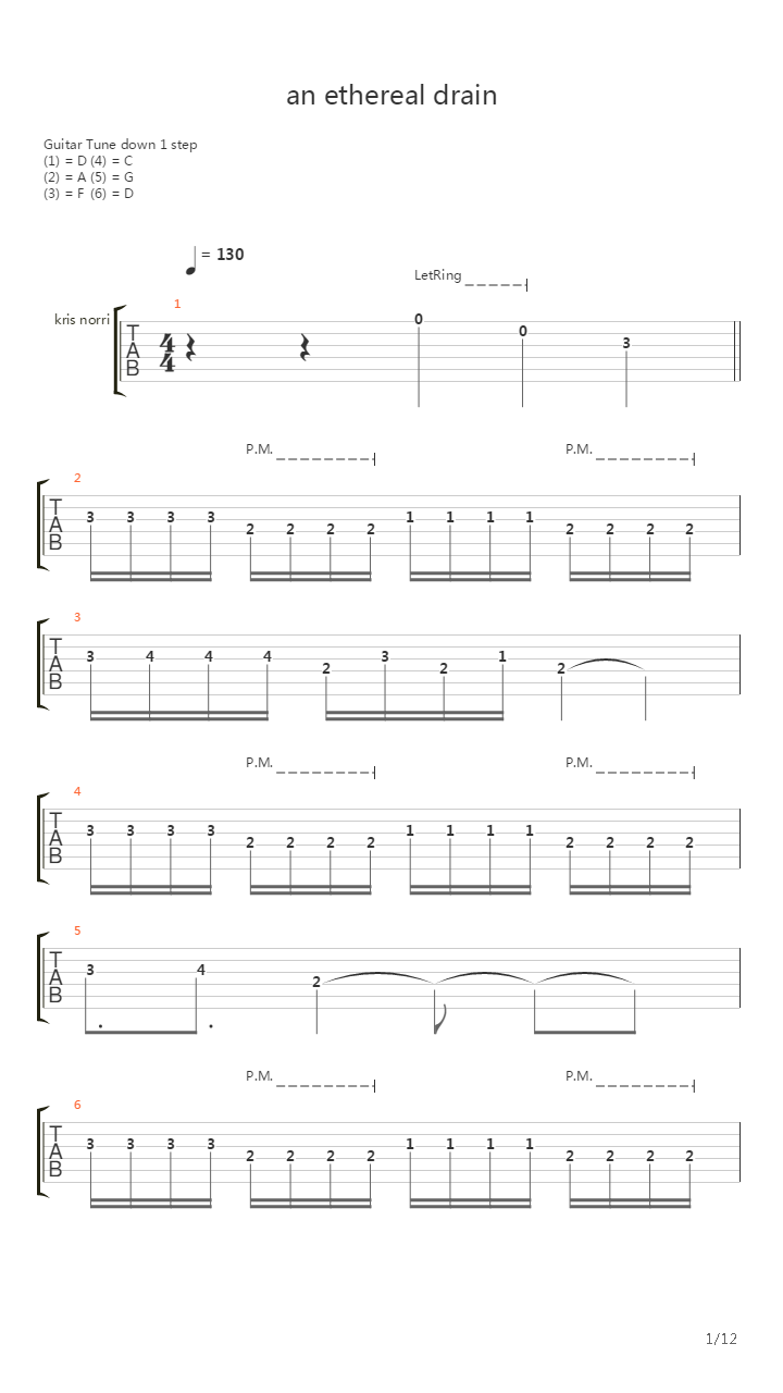 An Ethereal Drain吉他谱