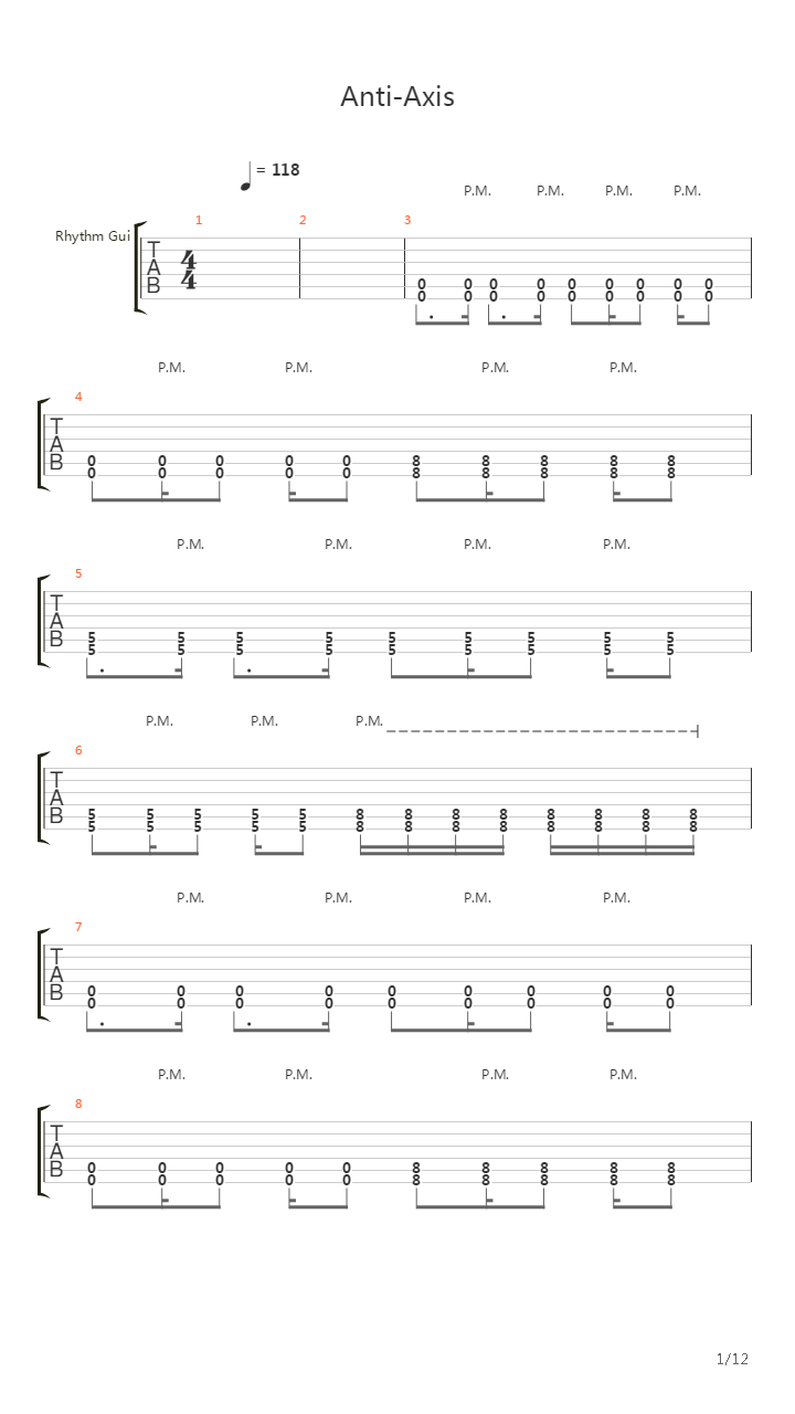 Anti-Axis吉他谱