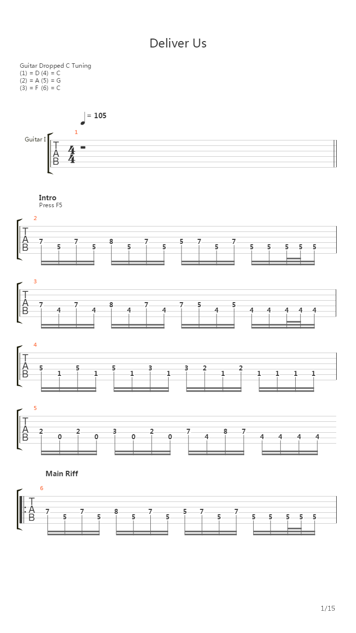 Deliver Us吉他谱