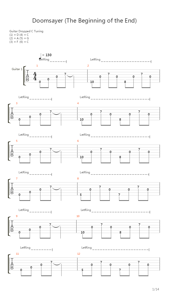 Doomsayer吉他谱