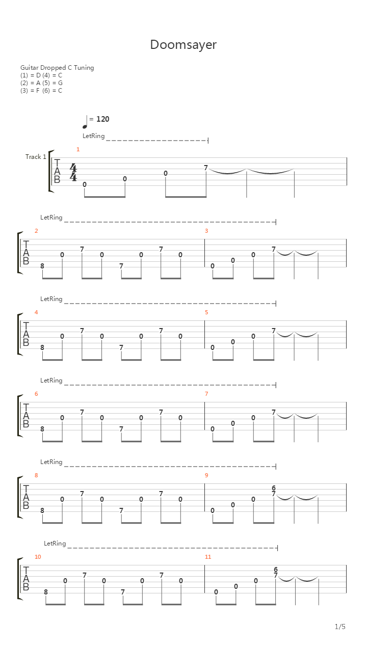 Doomsayer吉他谱