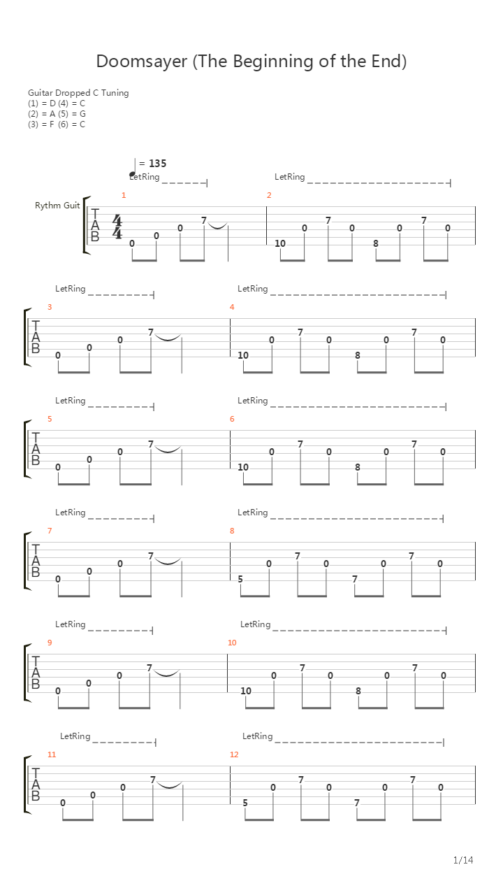 Doomsayer吉他谱