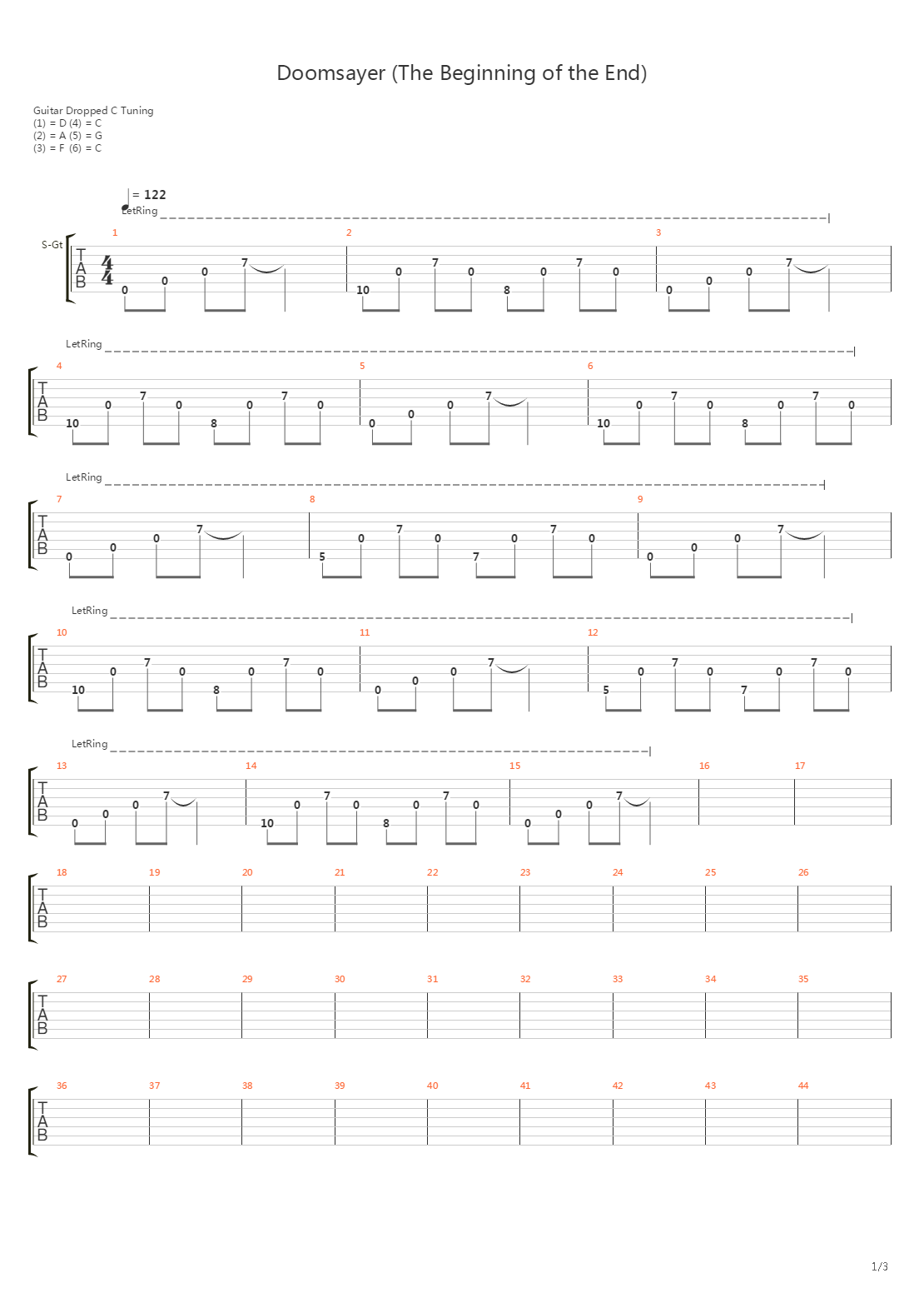 Doomsayer吉他谱
