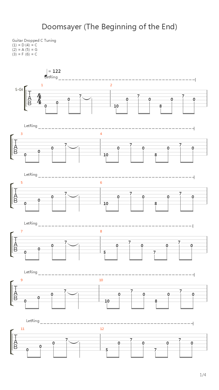 Doomsayer吉他谱