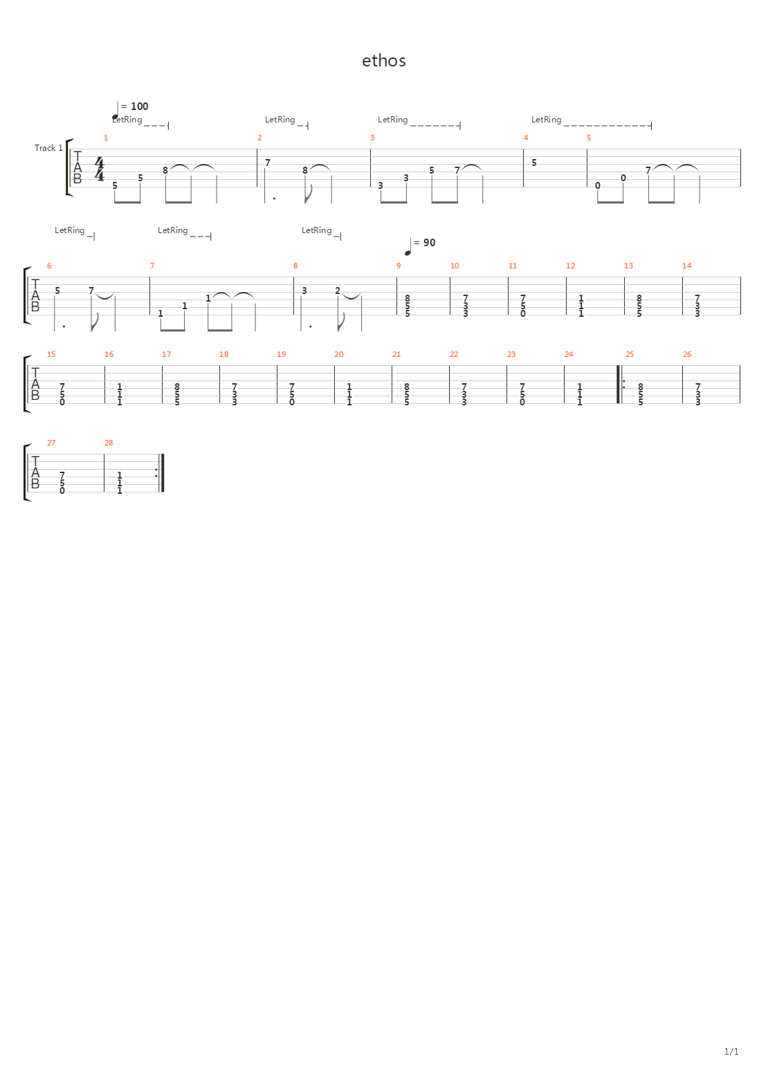 Ethos吉他谱