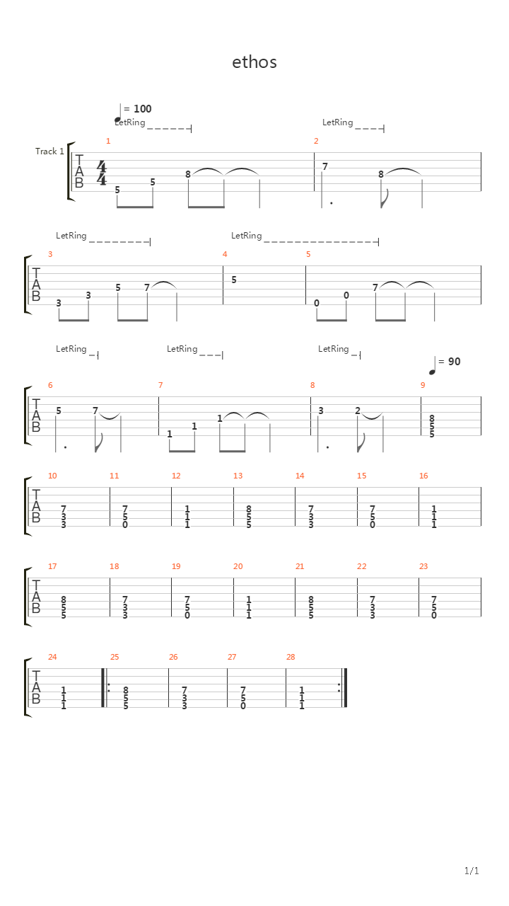 Ethos吉他谱