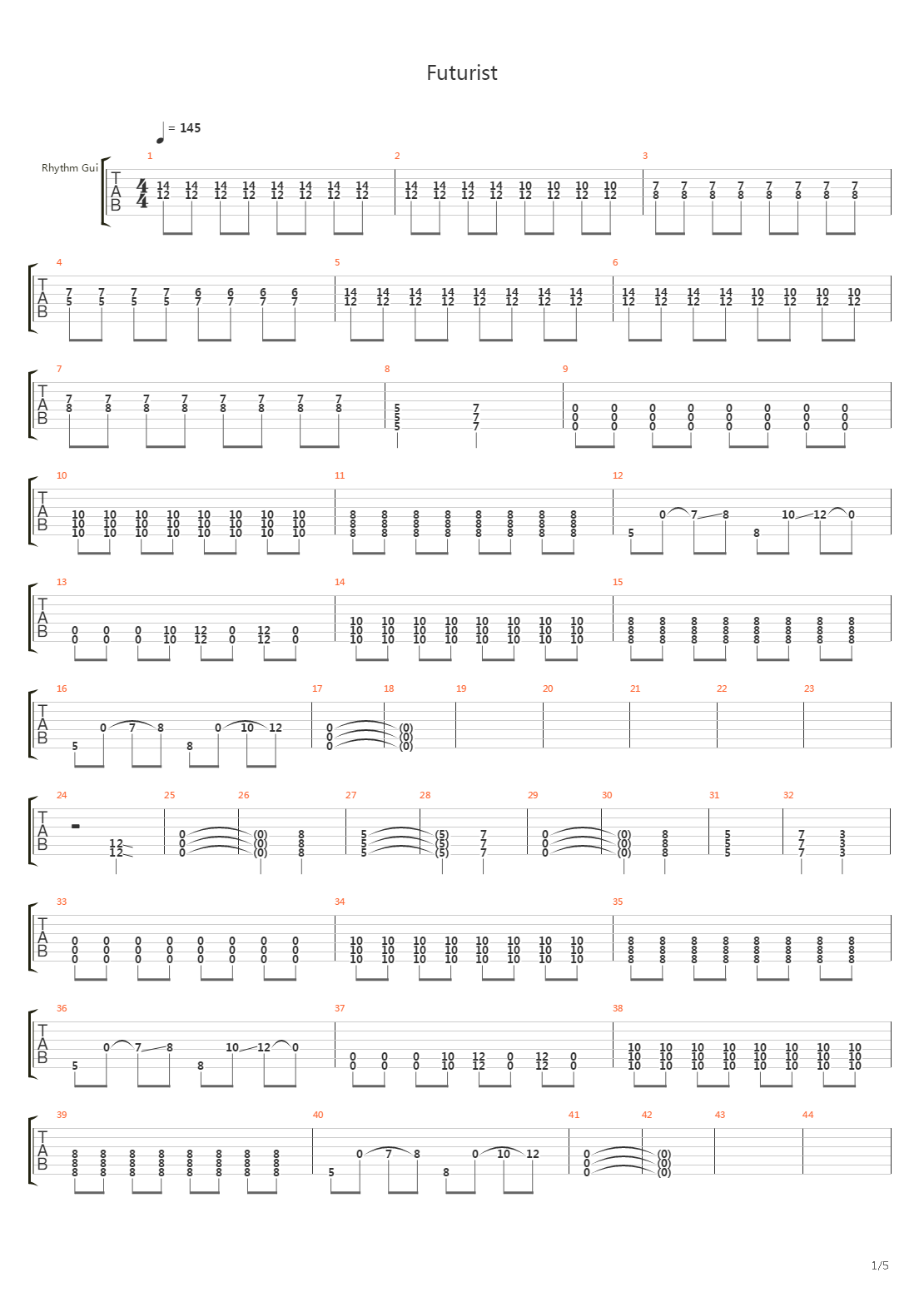 Futurist吉他谱