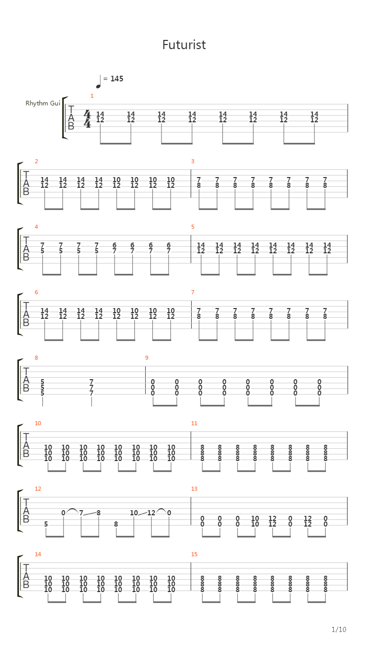 Futurist吉他谱