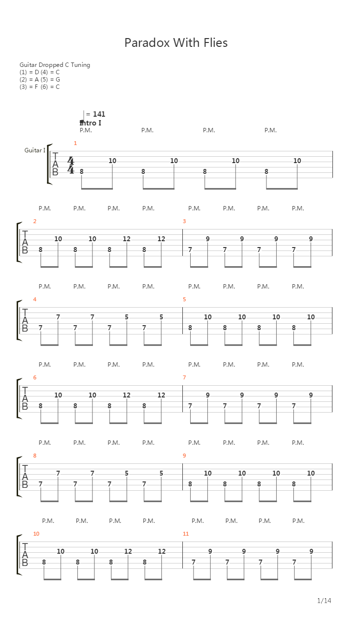 Paradox With The Flies吉他谱