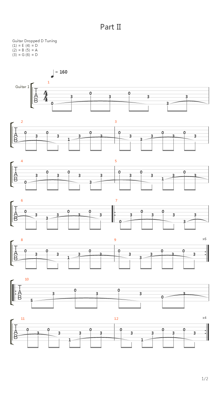 Part Ii吉他谱