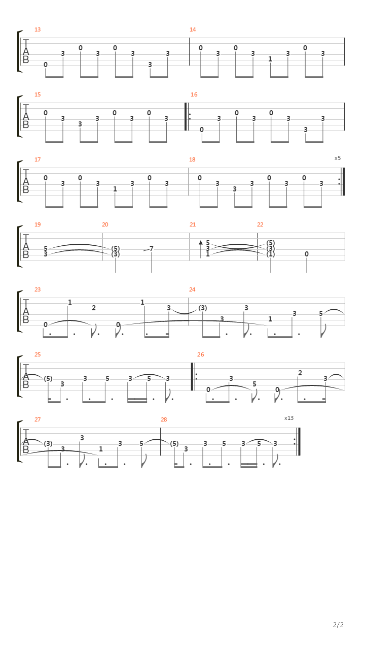 Part Ii吉他谱