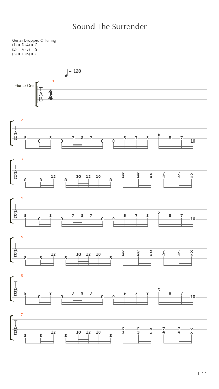 Sound The Surrender吉他谱
