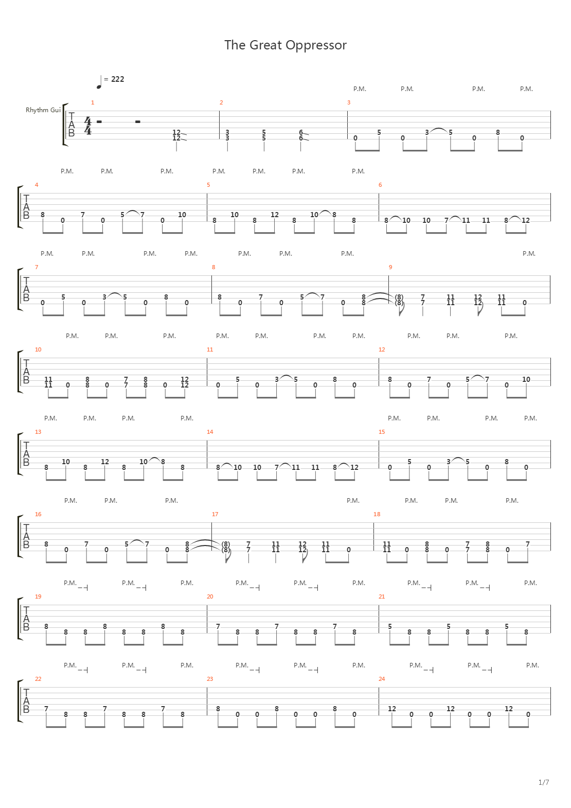 The Great Oppressor吉他谱