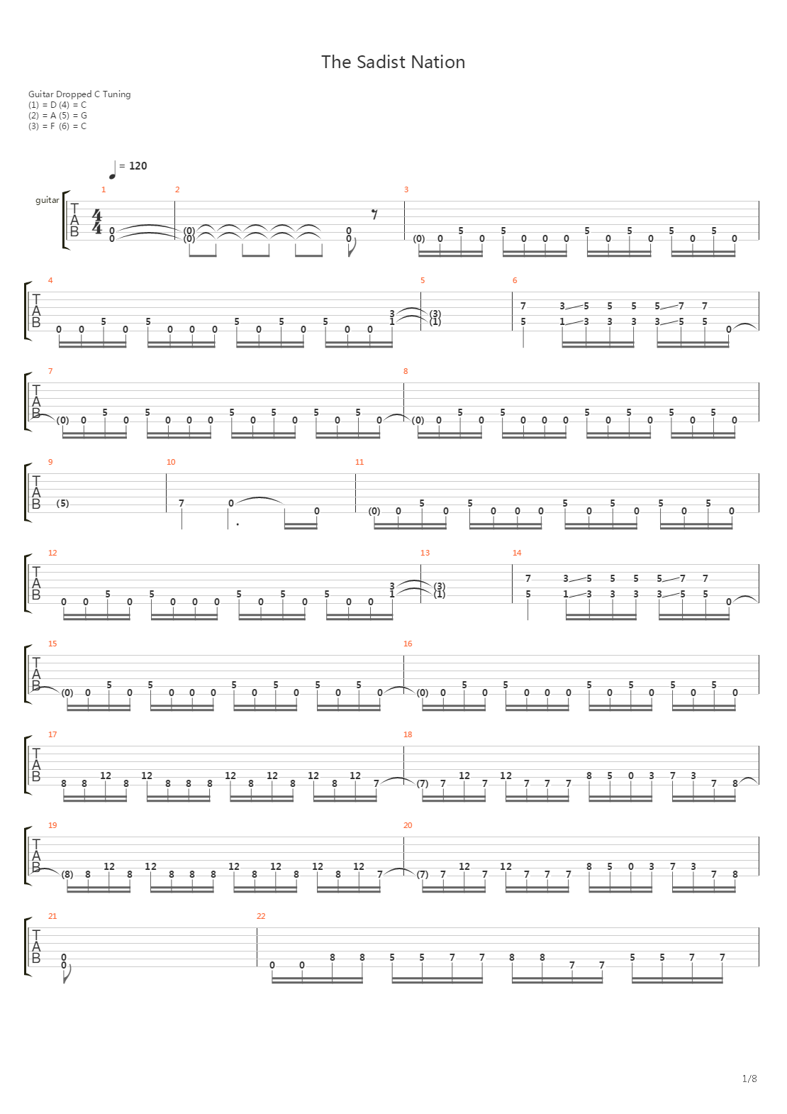 The Sadist Nation吉他谱