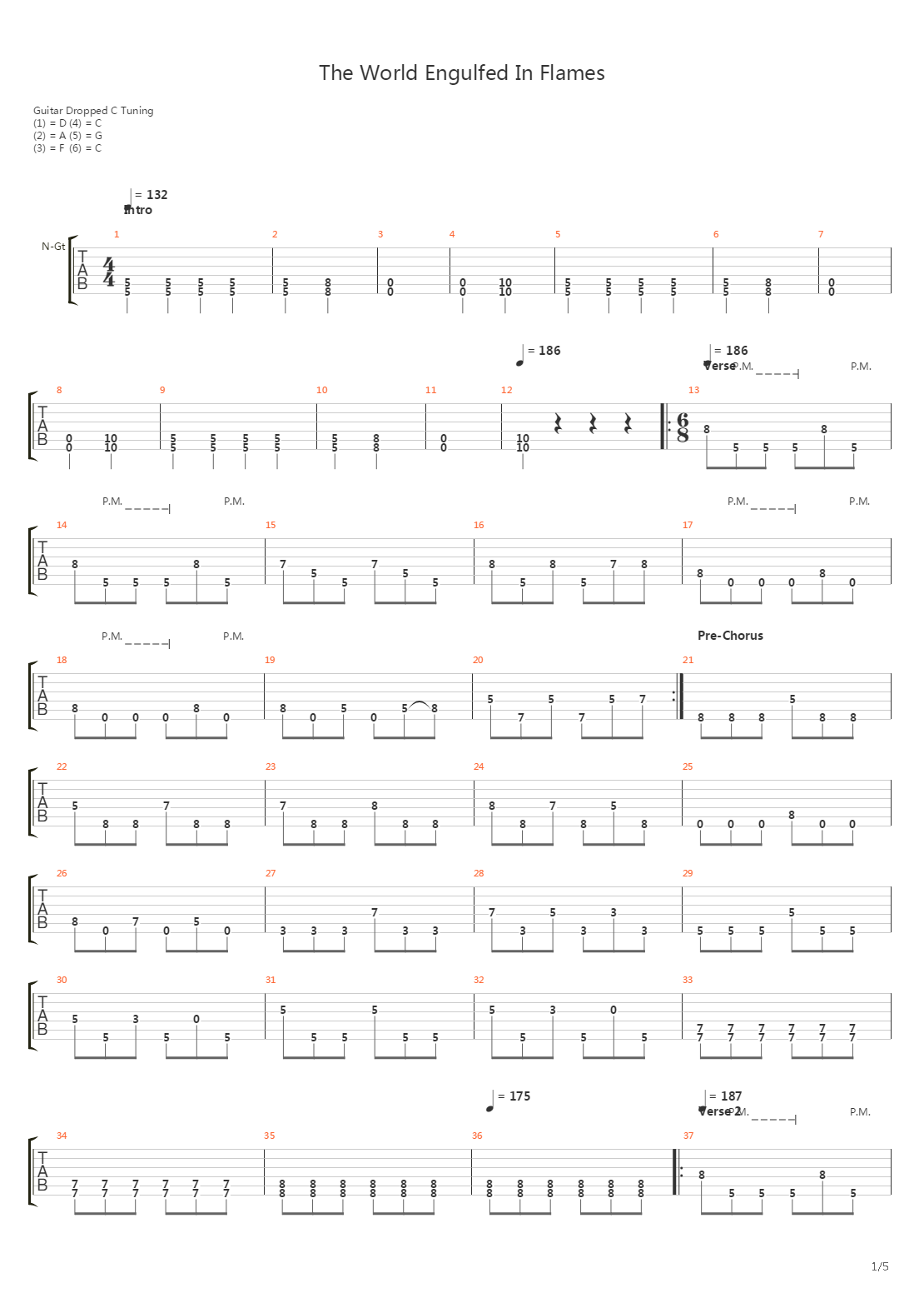 The World Engulfed In Flames吉他谱