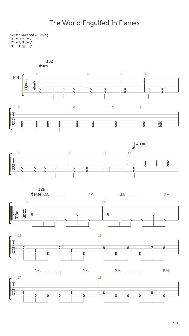 The World Engulfed In Flames吉他谱