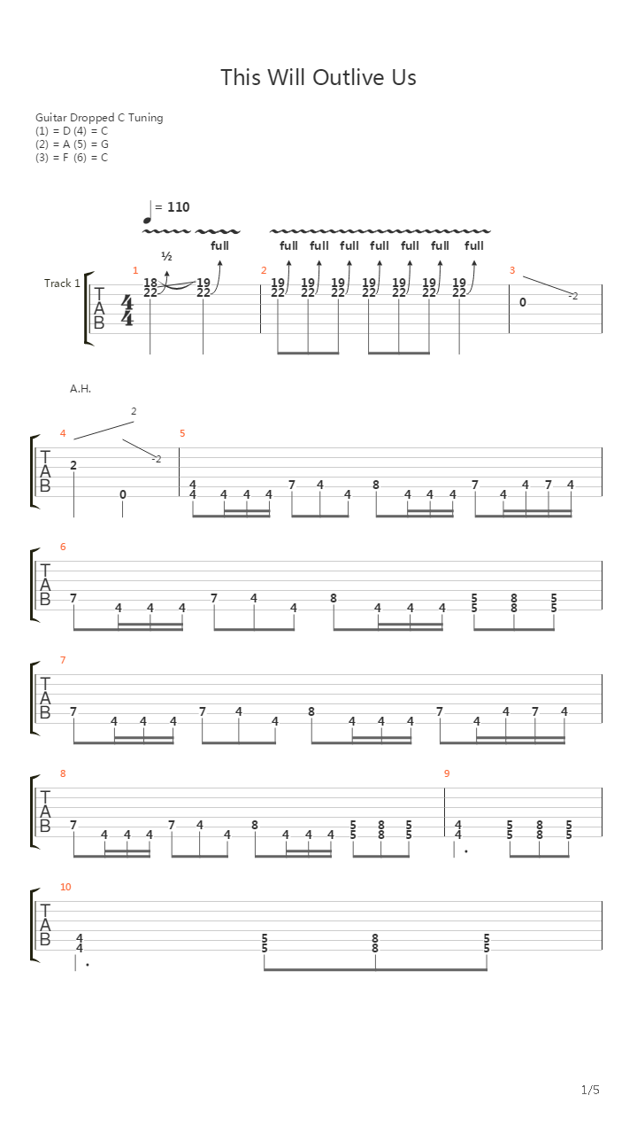 This Will Outlive Us吉他谱