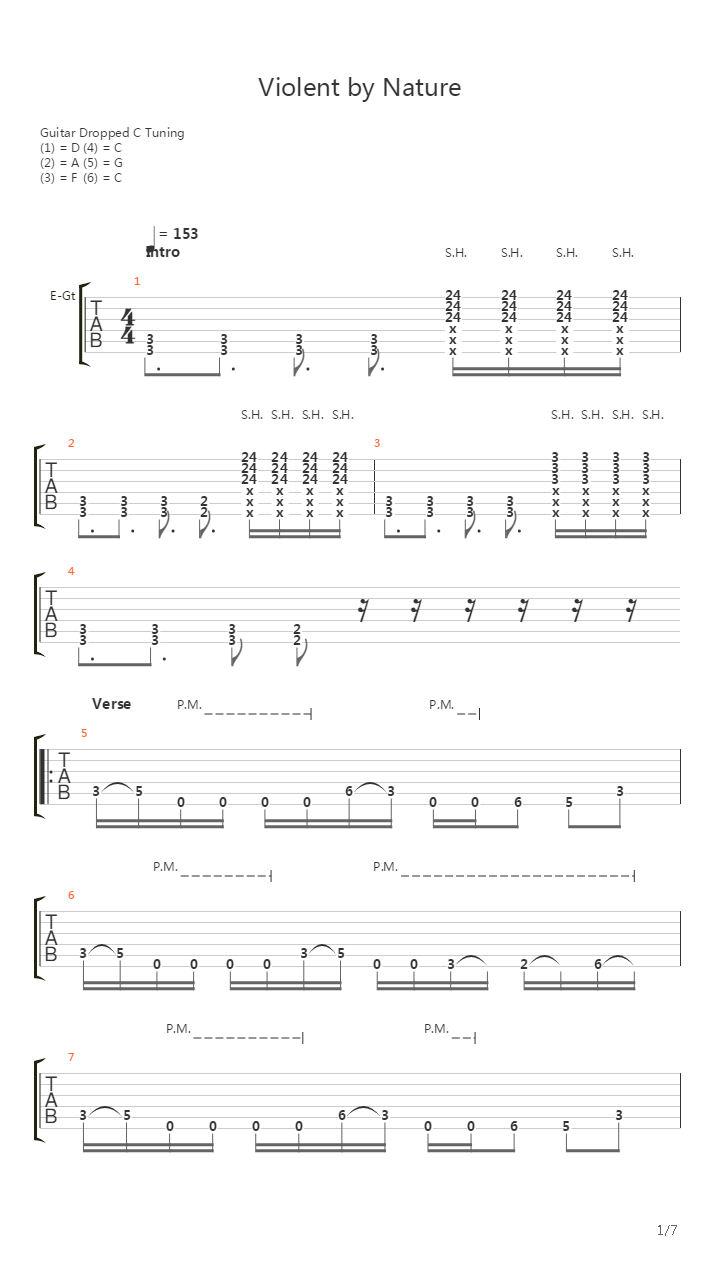 Violent By Nature吉他谱