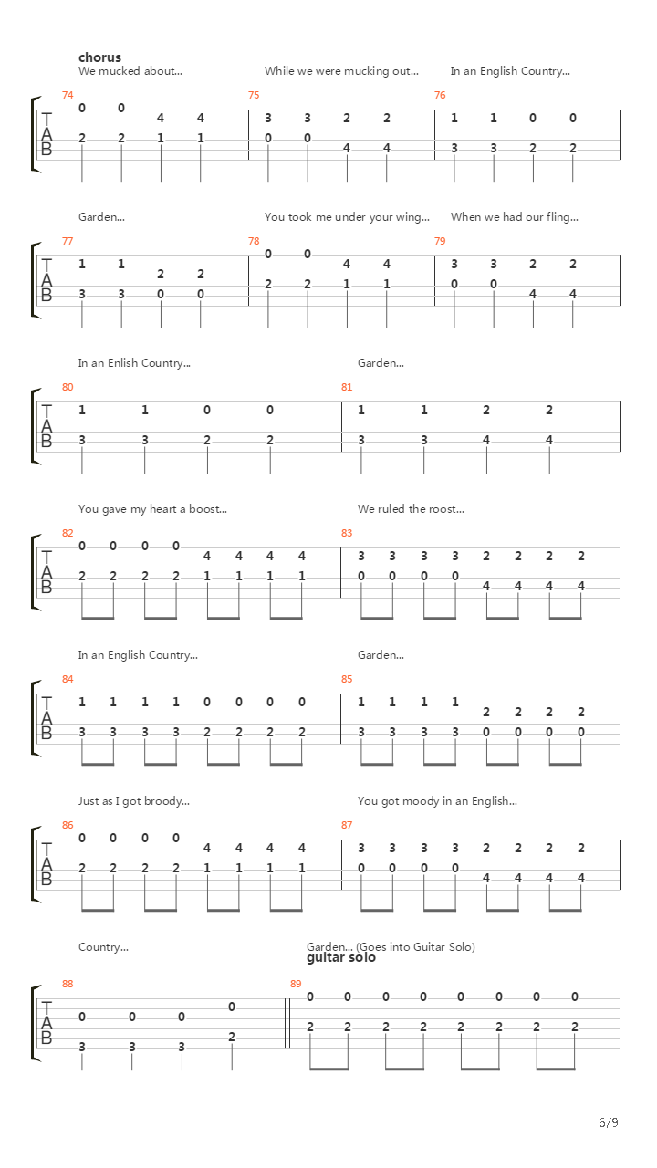 English Country Garden吉他谱