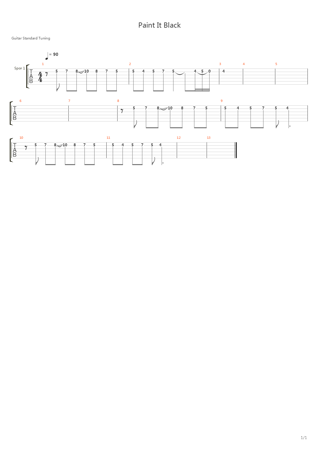 Paint It Black吉他谱