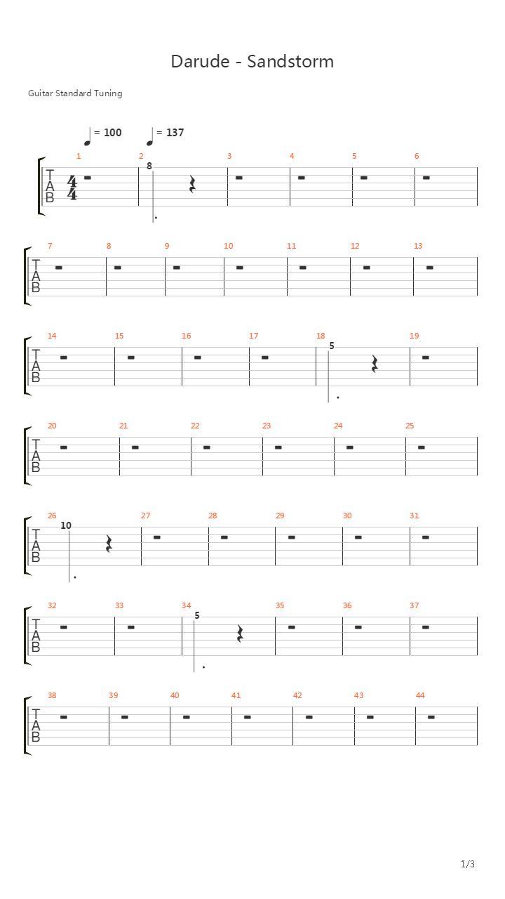 Sandstorm吉他谱