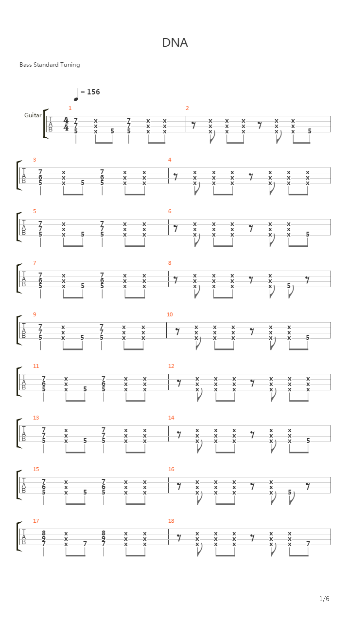 Dna吉他谱